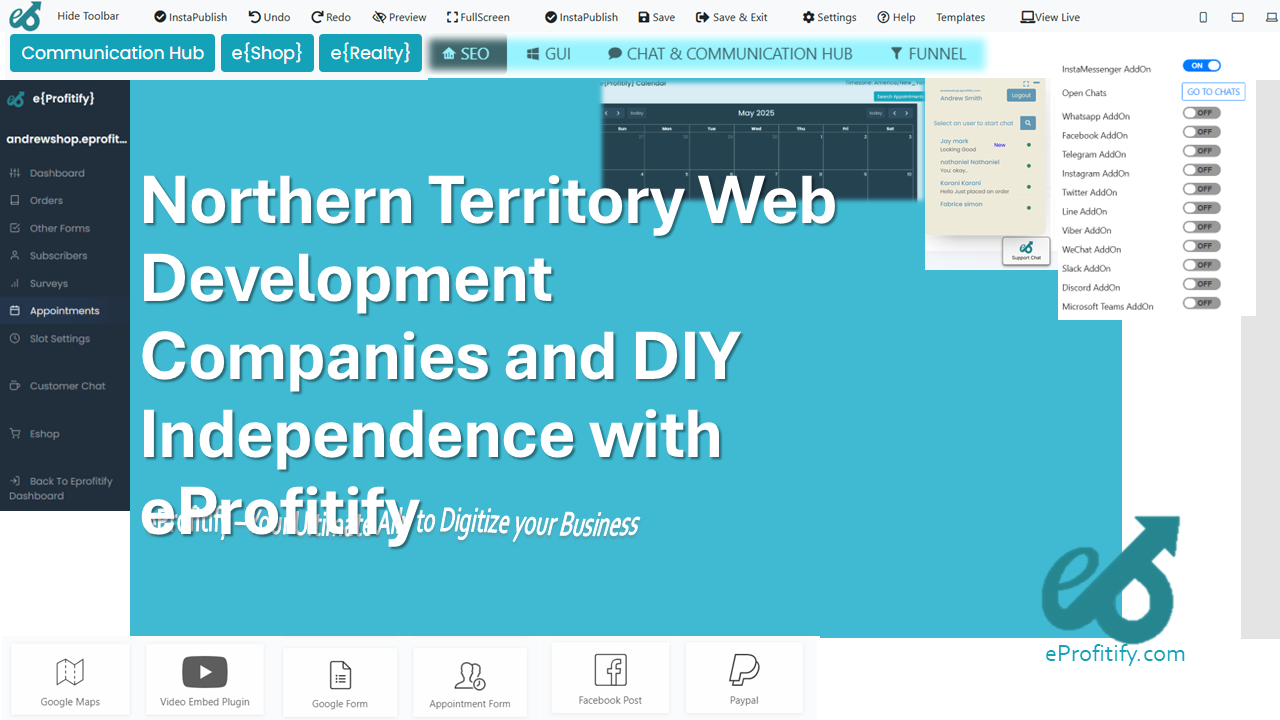 Northern Territory Web Development Companies and DIY Independence with eProfitify